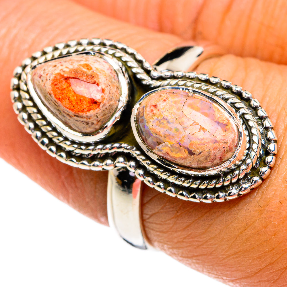 Mexican Fire Agate Rings handcrafted by Ana Silver Co - RING79226