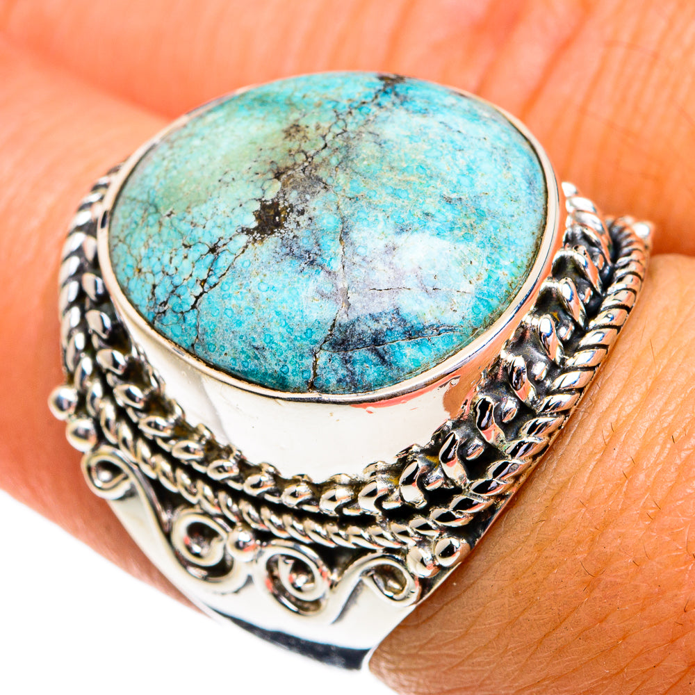 Tibetan Turquoise Rings handcrafted by Ana Silver Co - RING79231