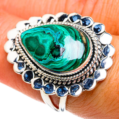 Malachite In Chrysocolla Rings handcrafted by Ana Silver Co - RING79238