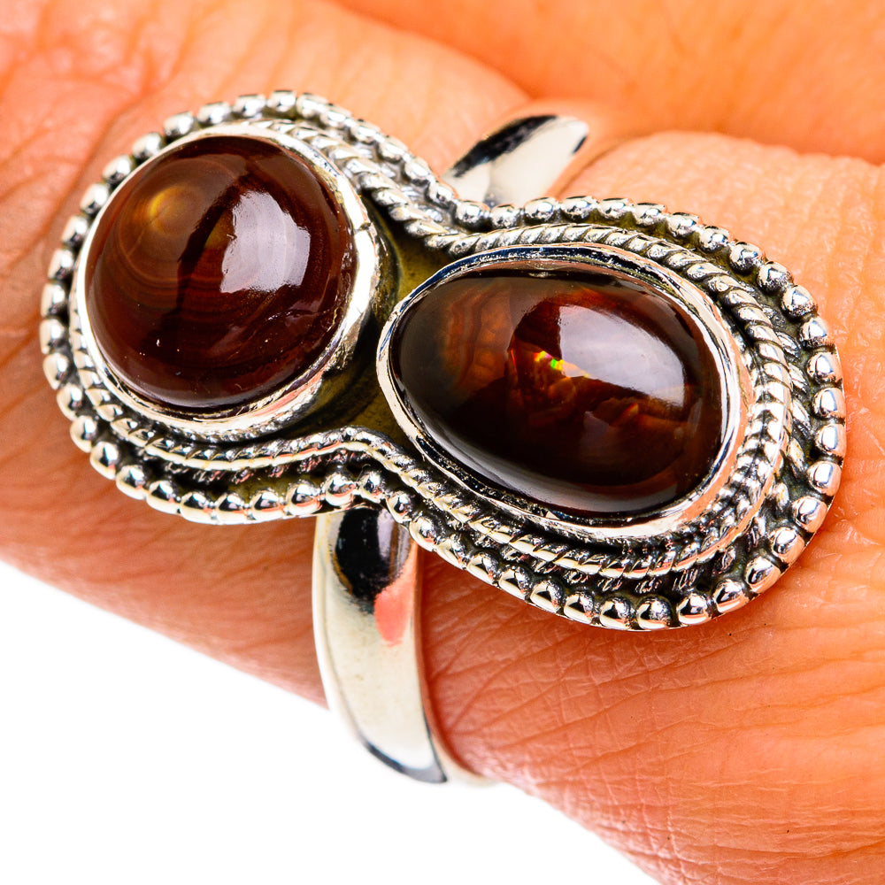 Mexican Fire Agate Rings handcrafted by Ana Silver Co - RING79241