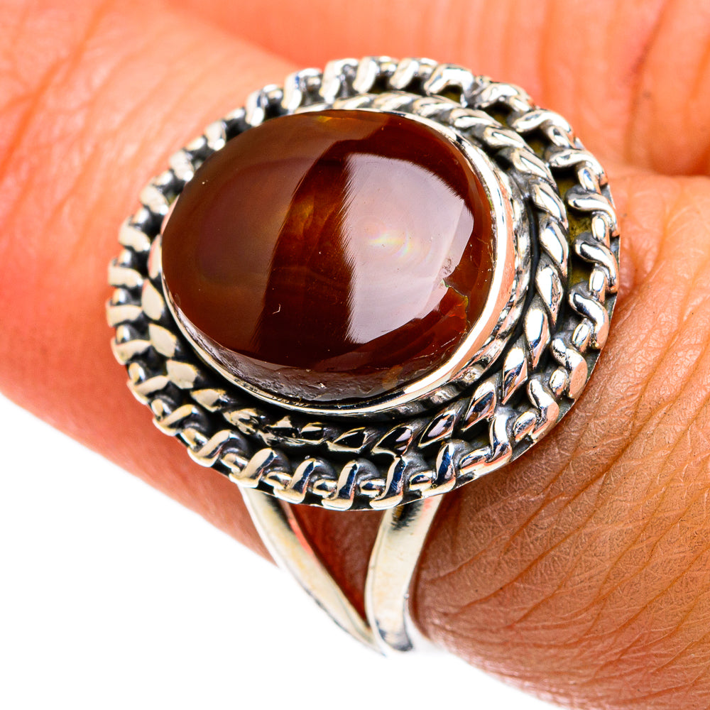 Mexican Fire Agate Rings handcrafted by Ana Silver Co - RING79270