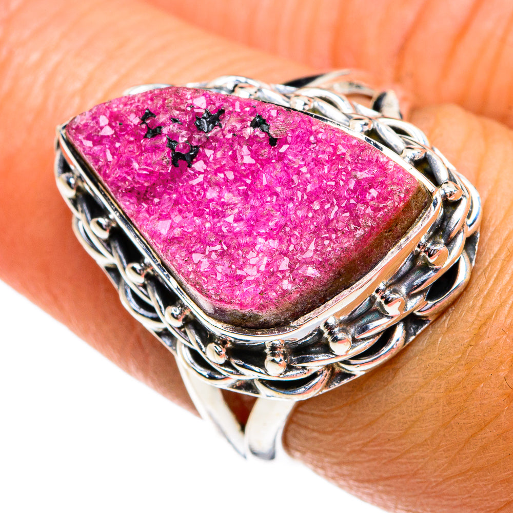 Cobalto Calcite Druzy Rings handcrafted by Ana Silver Co - RING79274