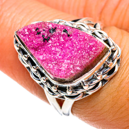 Cobalto Calcite Druzy Rings handcrafted by Ana Silver Co - RING79274
