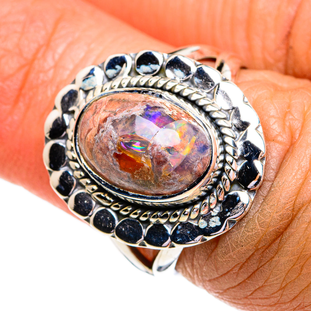 Mexican Fire Opal Rings handcrafted by Ana Silver Co - RING79281