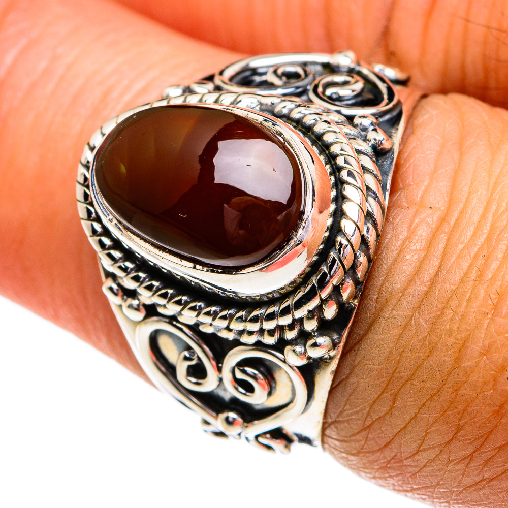 Mexican Fire Agate Rings handcrafted by Ana Silver Co - RING79293