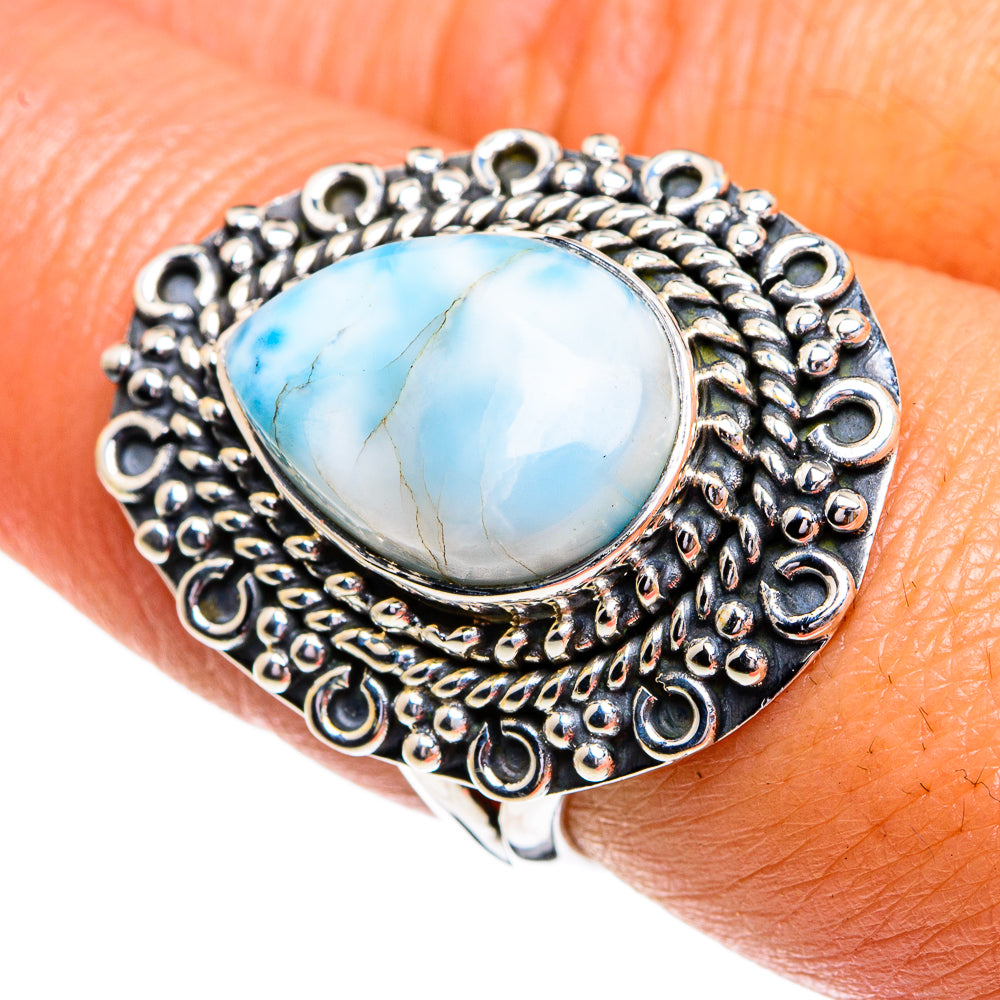 Larimar Rings handcrafted by Ana Silver Co - RING79312