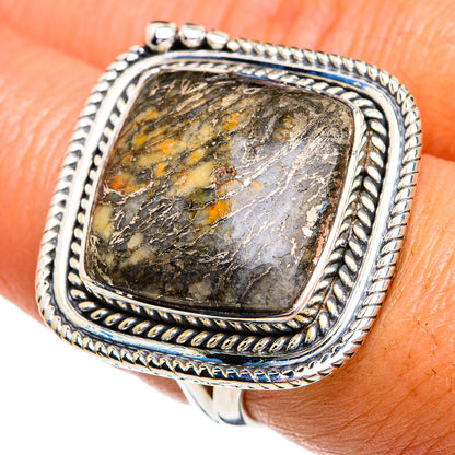 Pyrite Agate Rings handcrafted by Ana Silver Co - RING79334