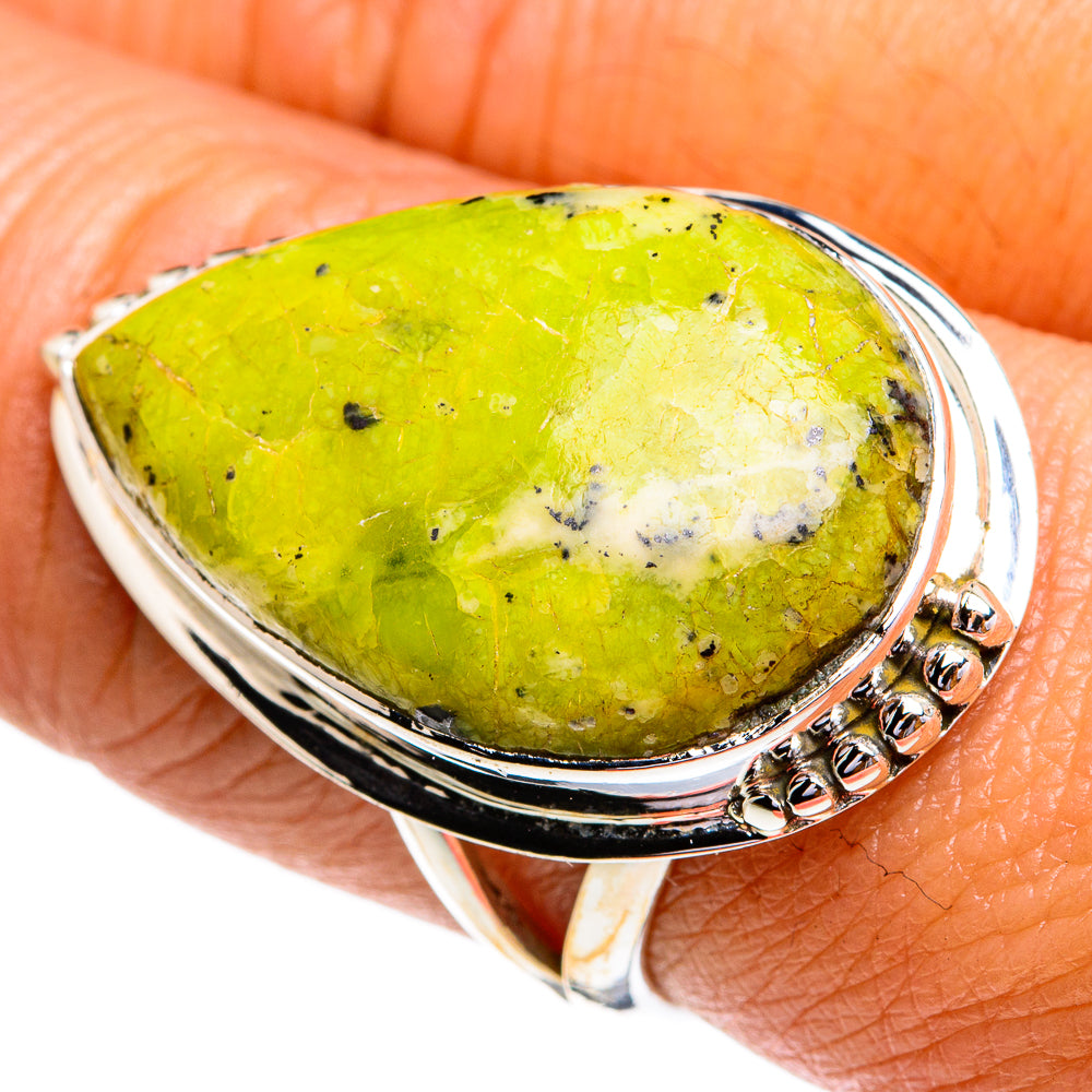 African Green Opal Rings handcrafted by Ana Silver Co - RING79337
