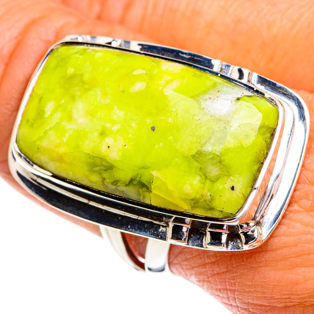 African Green Opal Rings handcrafted by Ana Silver Co - RING79338