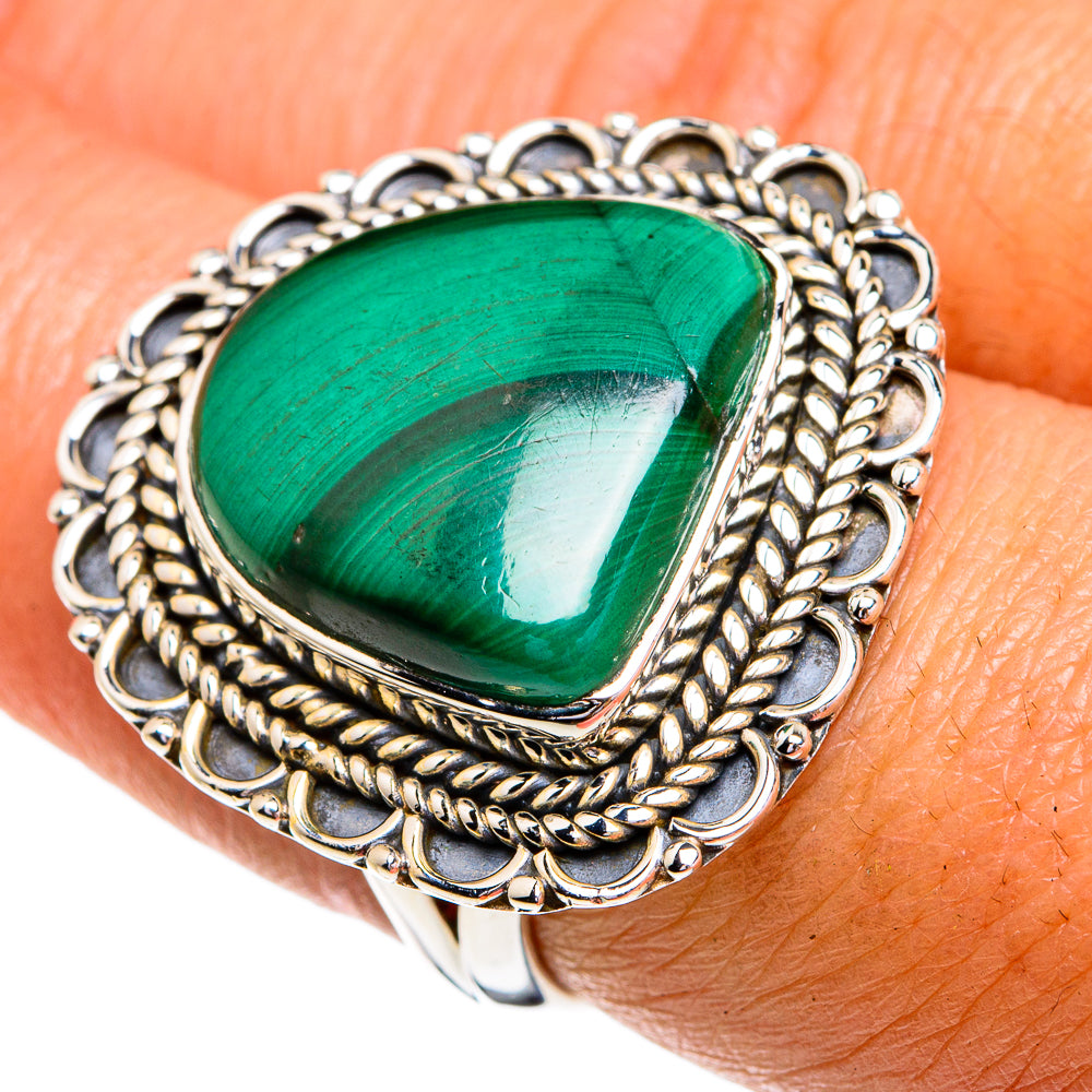 Malachite Rings handcrafted by Ana Silver Co - RING79345