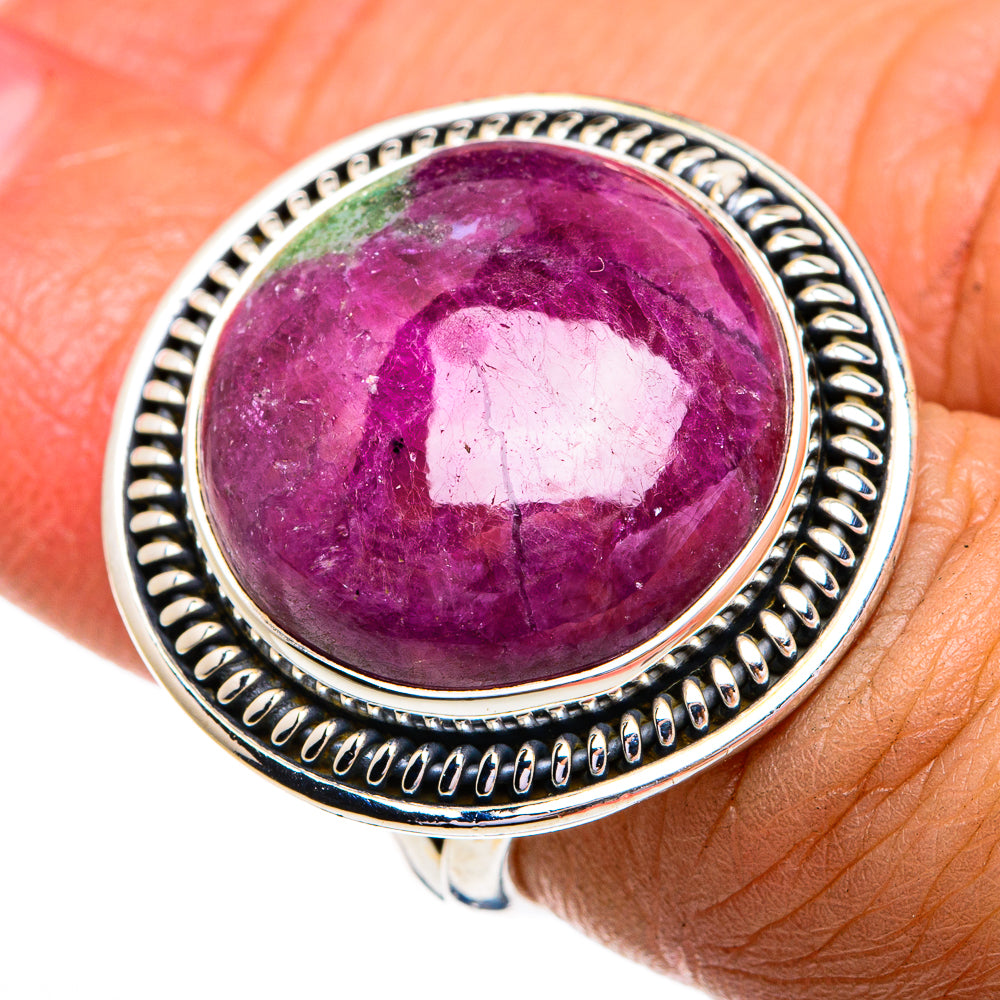 Ruby Zoisite Rings handcrafted by Ana Silver Co - RING79356