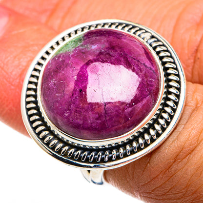 Ruby Zoisite Rings handcrafted by Ana Silver Co - RING79356