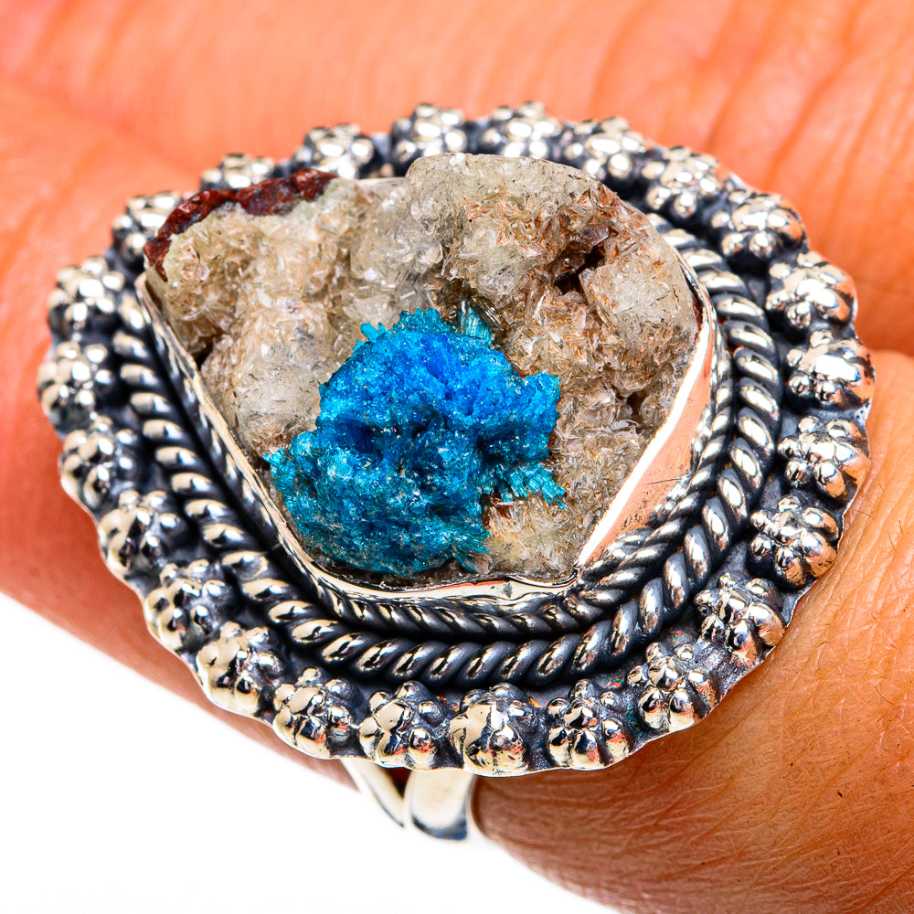 Cavansite Crystal Rings handcrafted by Ana Silver Co - RING79367