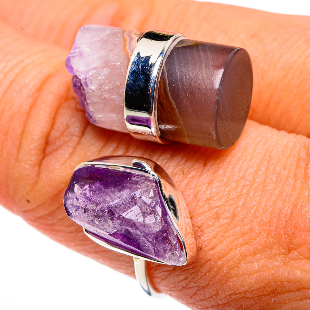 Amethyst Stalactite Rings handcrafted by Ana Silver Co - RING79396