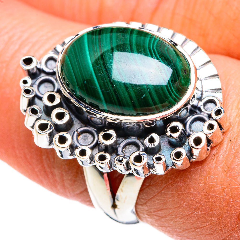 Malachite Rings handcrafted by Ana Silver Co - RING79414