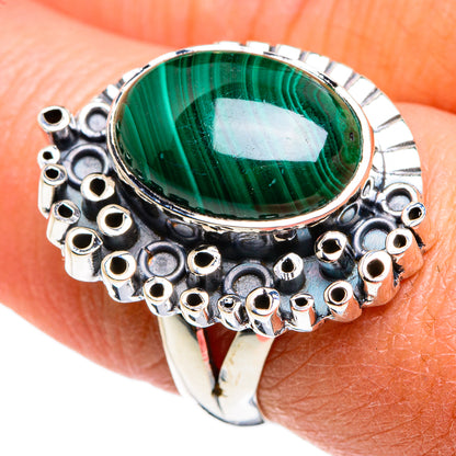 Malachite Rings handcrafted by Ana Silver Co - RING79414