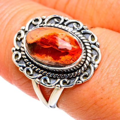 Mexican Fire Opal Rings handcrafted by Ana Silver Co - RING79439