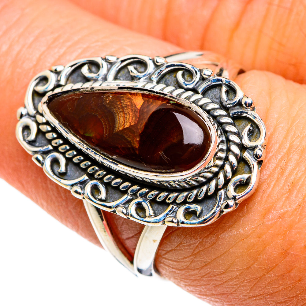Mexican Fire Agate Rings handcrafted by Ana Silver Co - RING79454