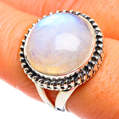 Rainbow Moonstone Rings handcrafted by Ana Silver Co - RING79470