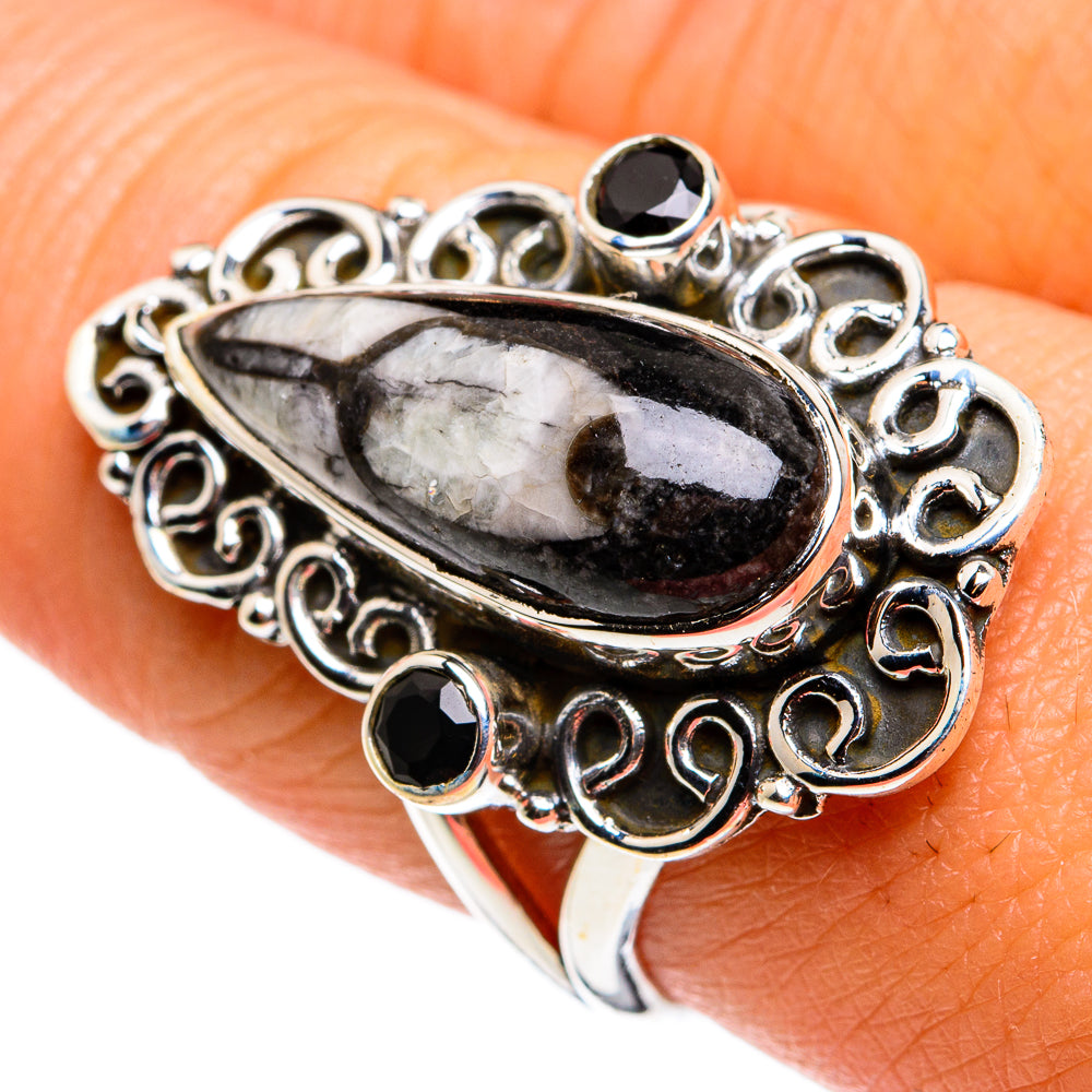 Orthoceras Fossil Rings handcrafted by Ana Silver Co - RING79497