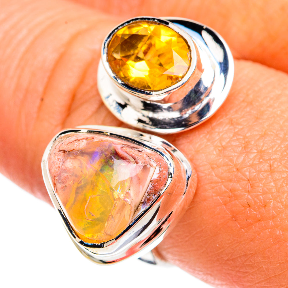 Mexican Fire Opal Rings handcrafted by Ana Silver Co - RING79533