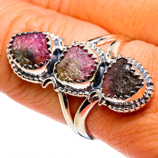 Watermelon Tourmaline Rings handcrafted by Ana Silver Co - RING79552