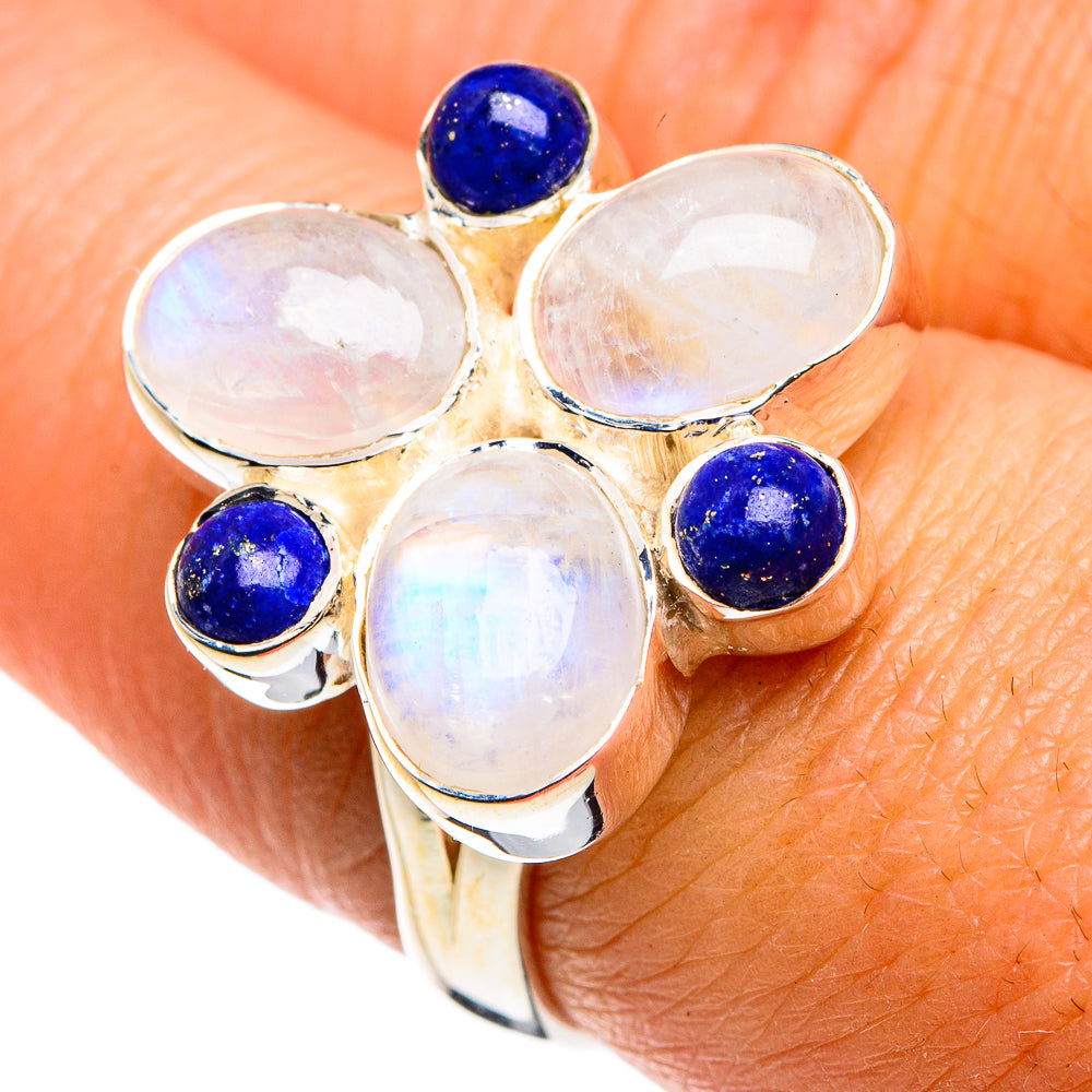 Rainbow Moonstone Rings handcrafted by Ana Silver Co - RING79590