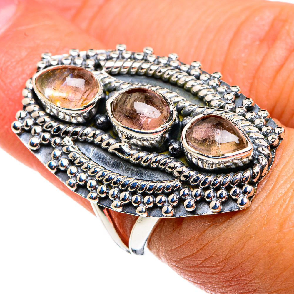 Pink Tourmaline Rings handcrafted by Ana Silver Co - RING79657