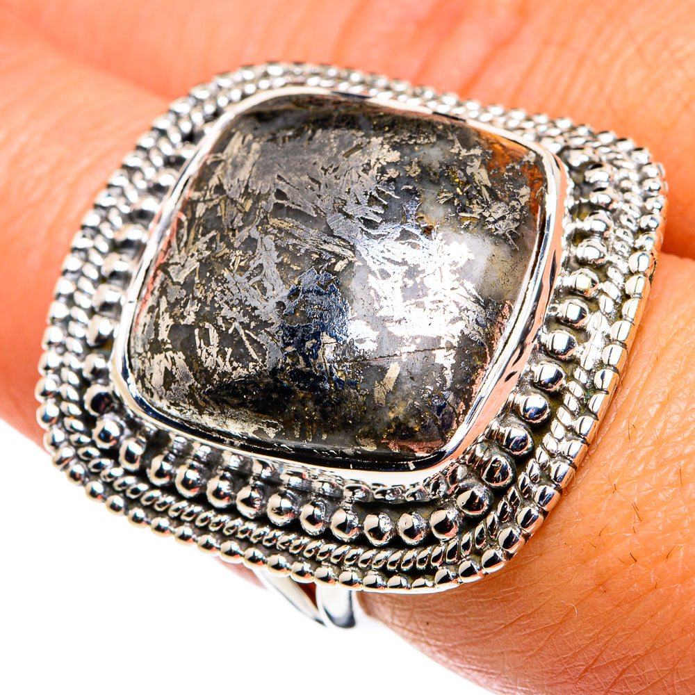 Pyrite Agate Rings handcrafted by Ana Silver Co - RING79662