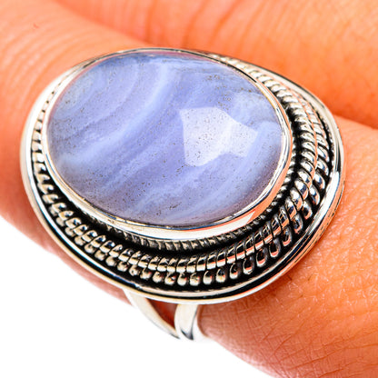 Blue Lace Agate Rings handcrafted by Ana Silver Co - RING79667
