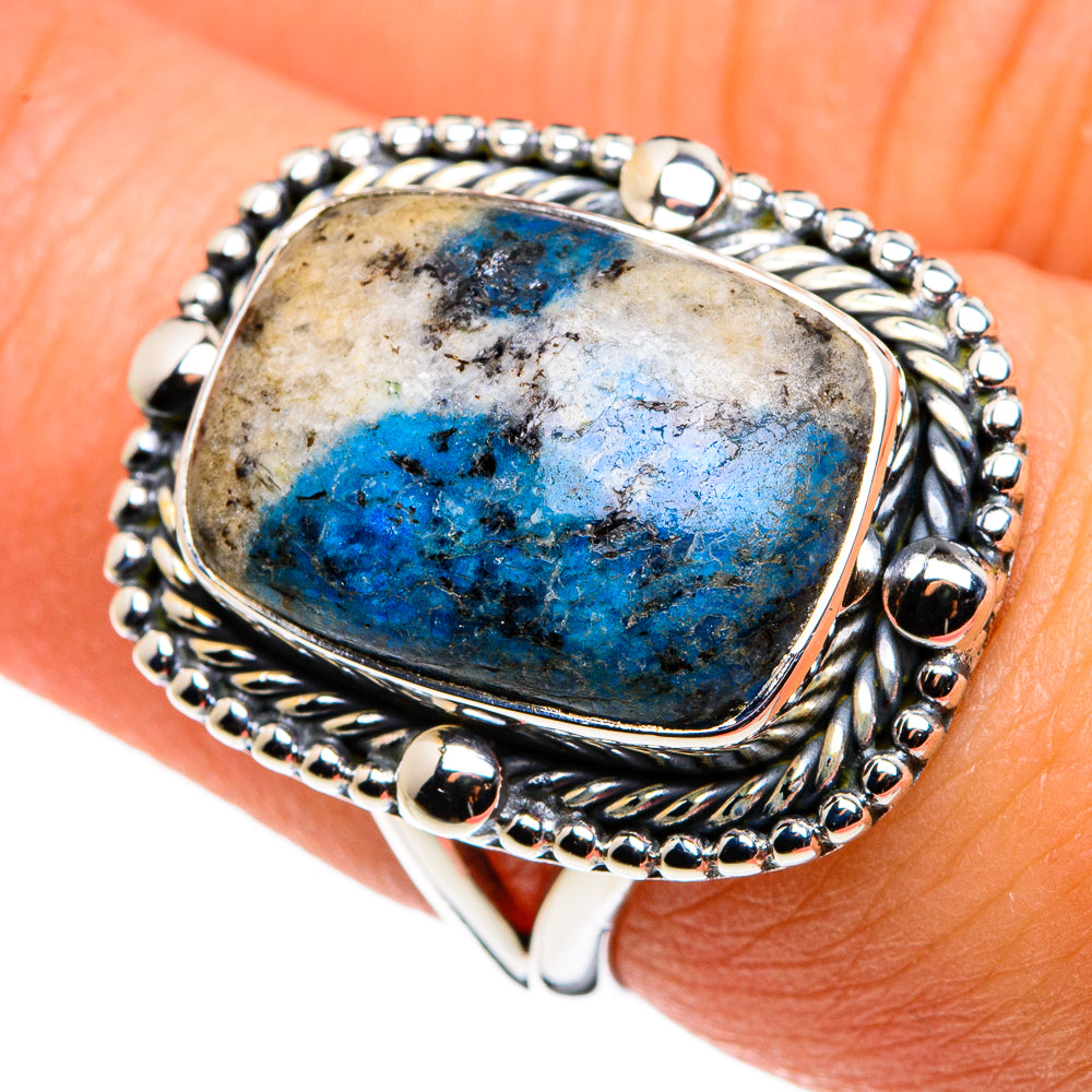 K2 Blue Azurite Rings handcrafted by Ana Silver Co - RING79679