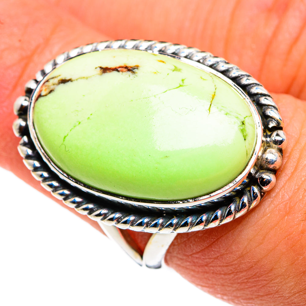Lemon Chrysoprase Rings handcrafted by Ana Silver Co - RING79683
