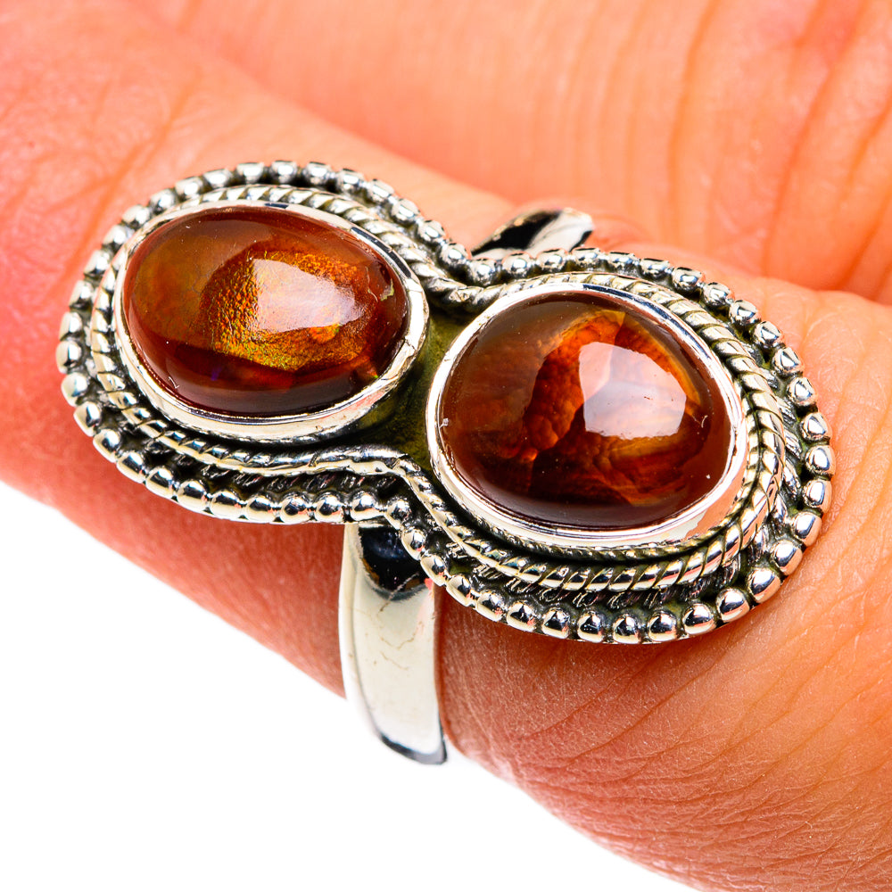Mexican Fire Agate Rings handcrafted by Ana Silver Co - RING79685