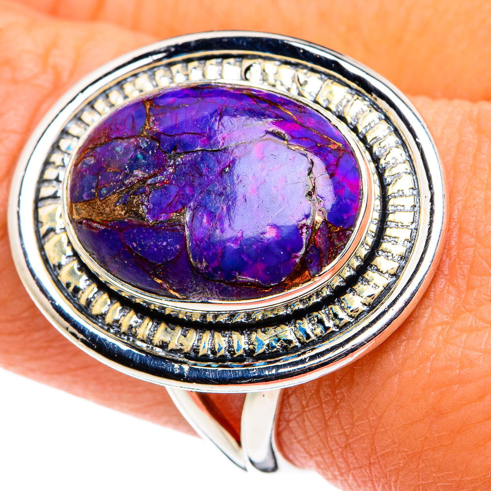 Purple Copper Composite Turquoise Rings handcrafted by Ana Silver Co - RING79695