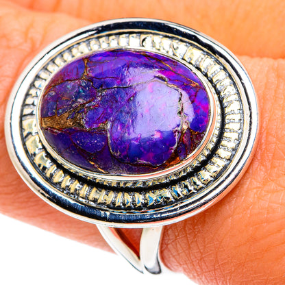 Purple Copper Composite Turquoise Rings handcrafted by Ana Silver Co - RING79695