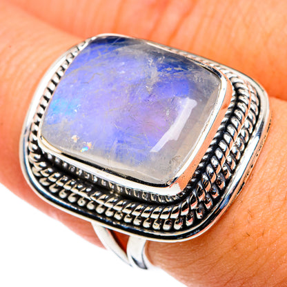 Rainbow Moonstone Rings handcrafted by Ana Silver Co - RING79703
