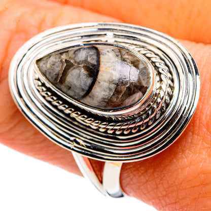 Orthoceras Fossil Rings handcrafted by Ana Silver Co - RING79706