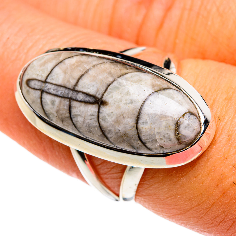 Orthoceras Fossil Rings handcrafted by Ana Silver Co - RING79707