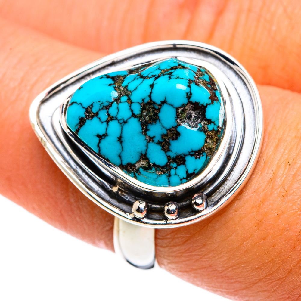 Tibetan Turquoise Rings handcrafted by Ana Silver Co - RING79714