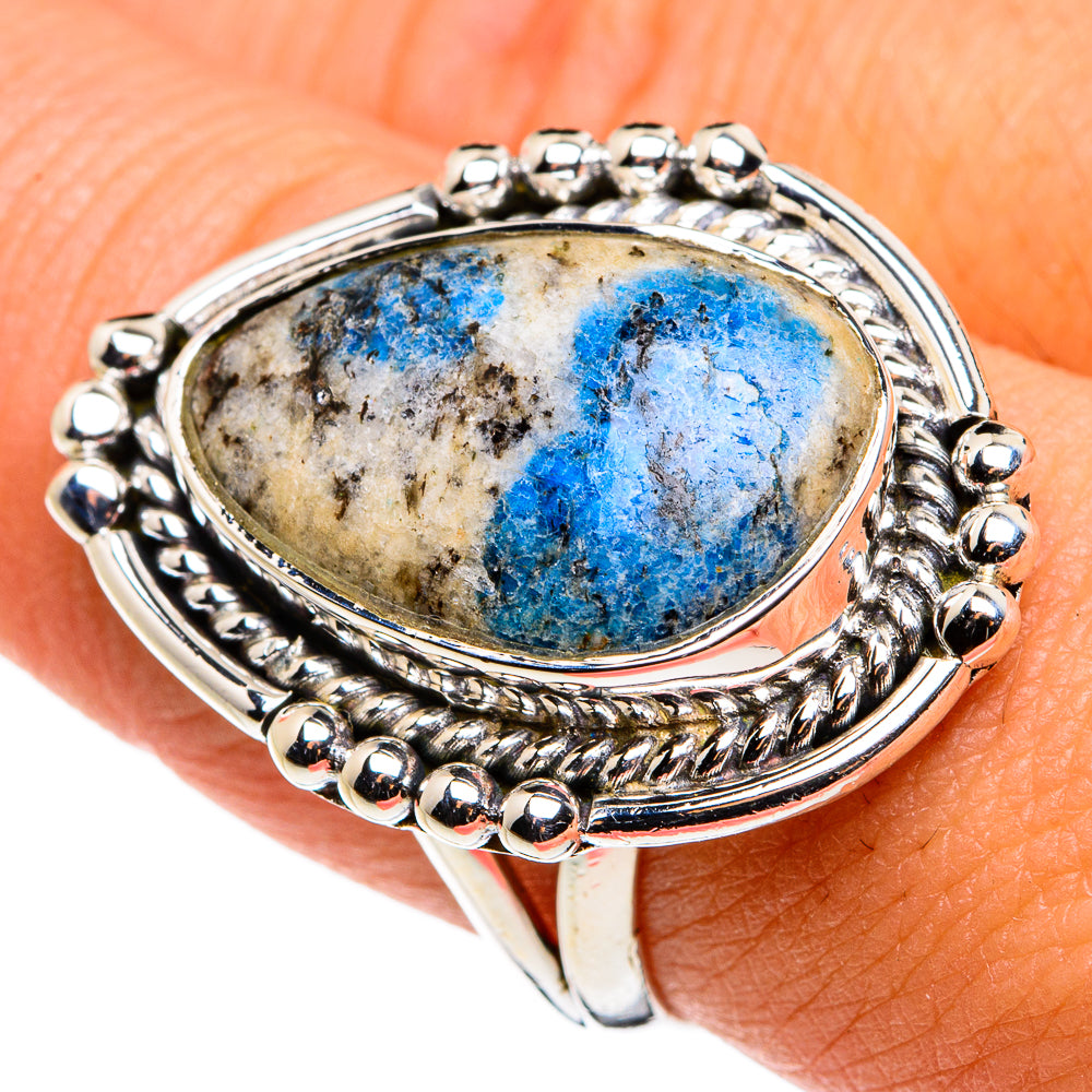 K2 Blue Azurite Rings handcrafted by Ana Silver Co - RING79715
