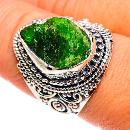 Chrome Diopside Rings handcrafted by Ana Silver Co - RING79716