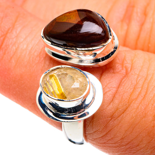 Red Tiger Eye Rings handcrafted by Ana Silver Co - RING79723