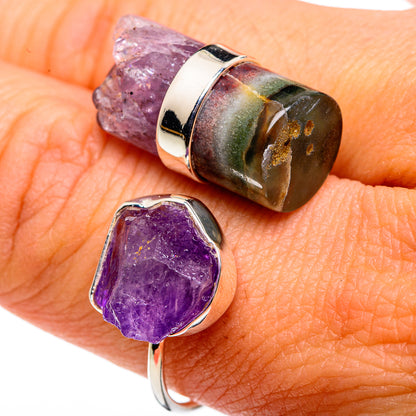 Amethyst Stalactite Rings handcrafted by Ana Silver Co - RING79731