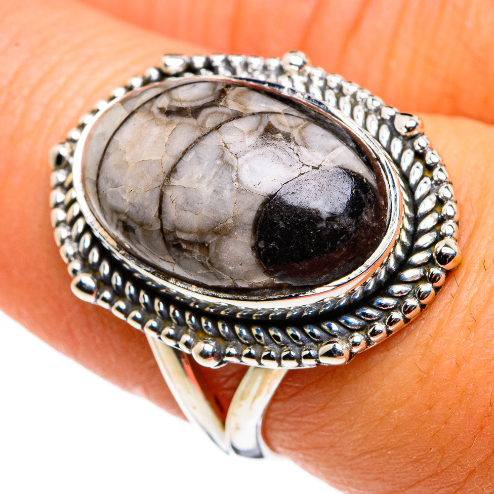 Orthoceras Fossil Rings handcrafted by Ana Silver Co - RING79745