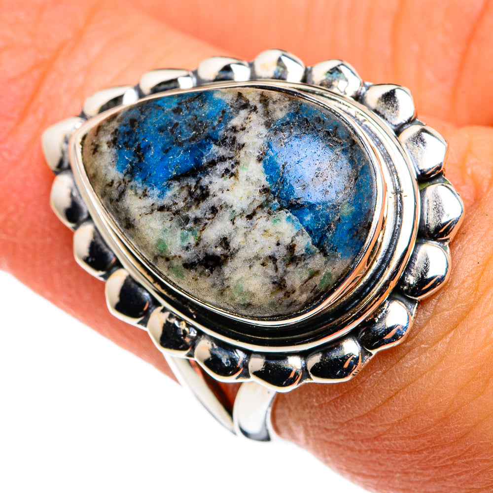 K2 Blue Azurite Rings handcrafted by Ana Silver Co - RING79750