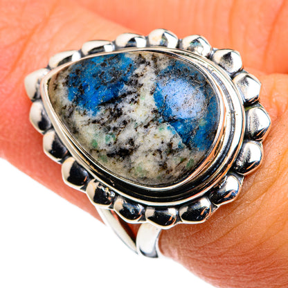 K2 Blue Azurite Rings handcrafted by Ana Silver Co - RING79750