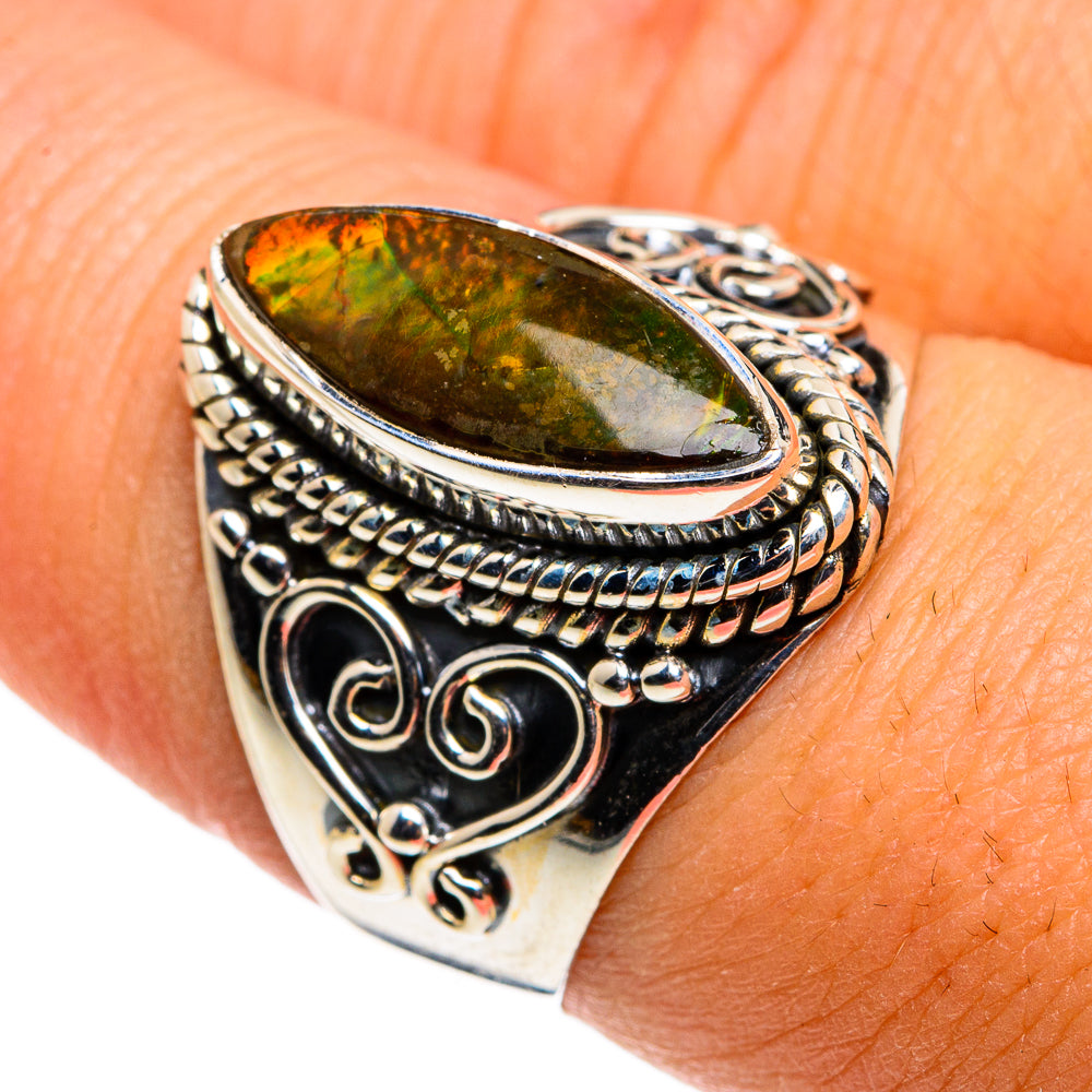 Ammolite Rings handcrafted by Ana Silver Co - RING79778