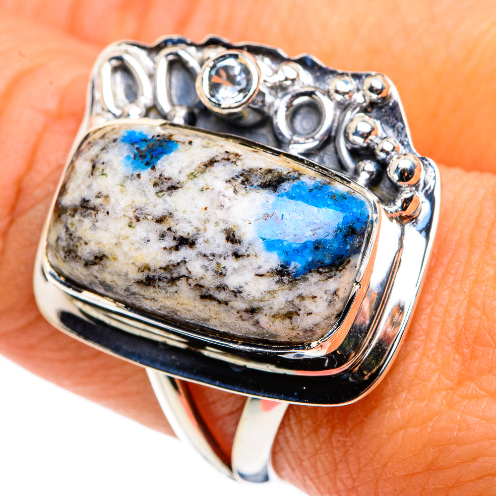 K2 Blue Azurite Rings handcrafted by Ana Silver Co - RING79786