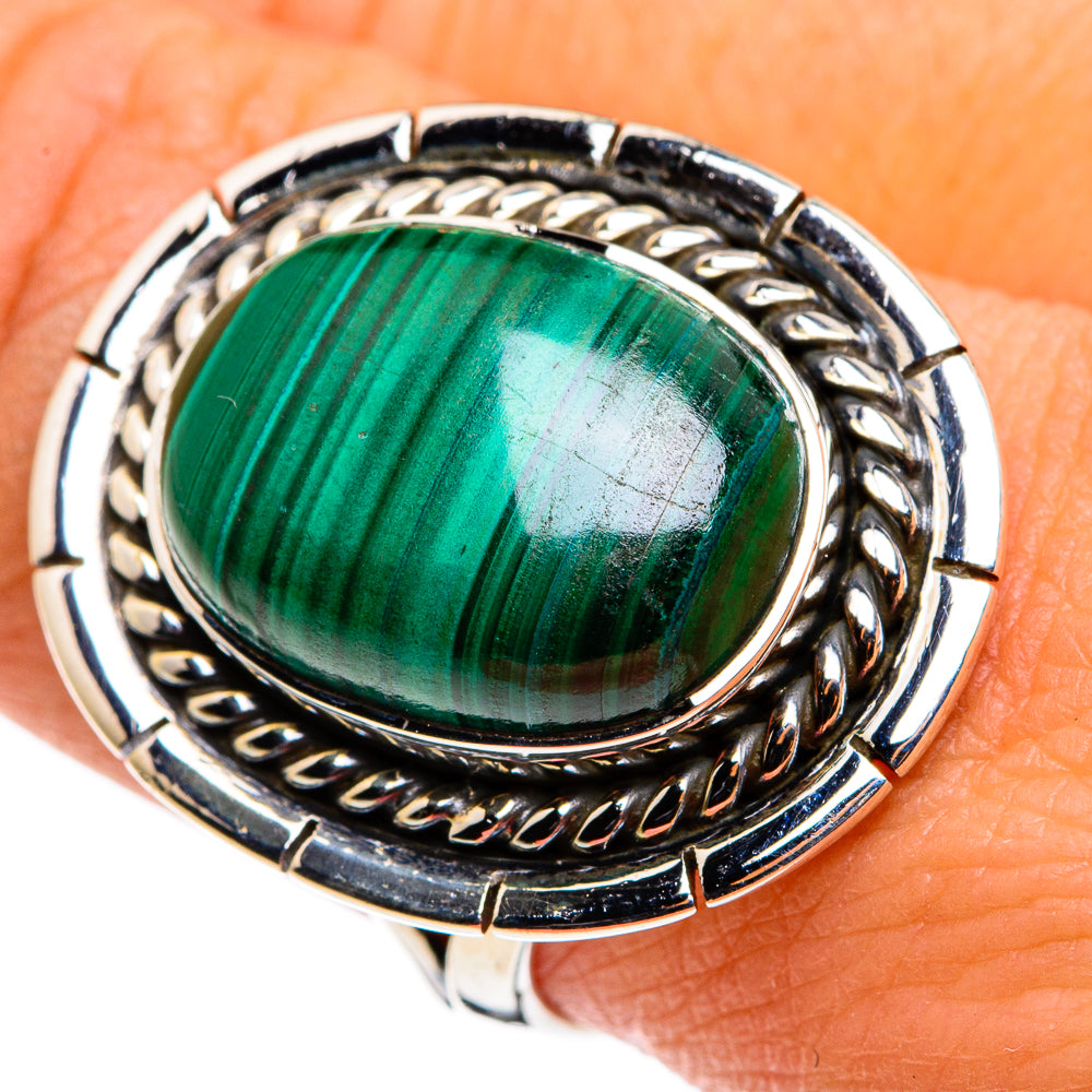 Malachite Rings handcrafted by Ana Silver Co - RING79789