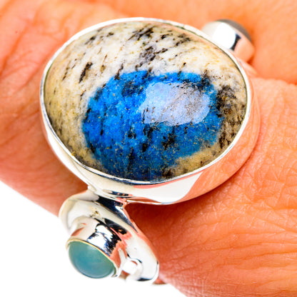K2 Blue Azurite Rings handcrafted by Ana Silver Co - RING79849